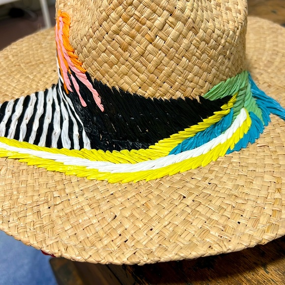 NEW Straw Hat With Colorful Design - Picture 4 of 5